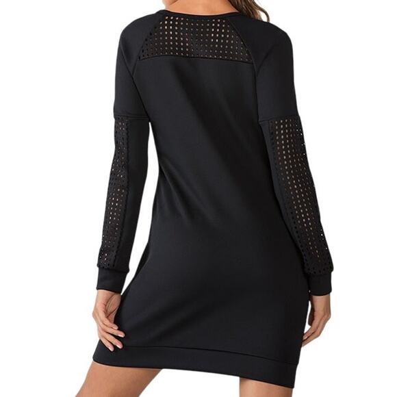Fabletics Tilly Sweatshirt Dress S Black Neoprene Stretch Perforated Comfort - Picture 5 of 14
